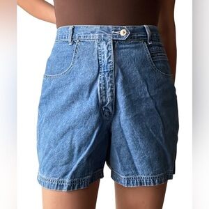 🥒 y2k Xhilaration Denim High Rise Blue Jean Mom Shorts Women’s Size 34, 12/14